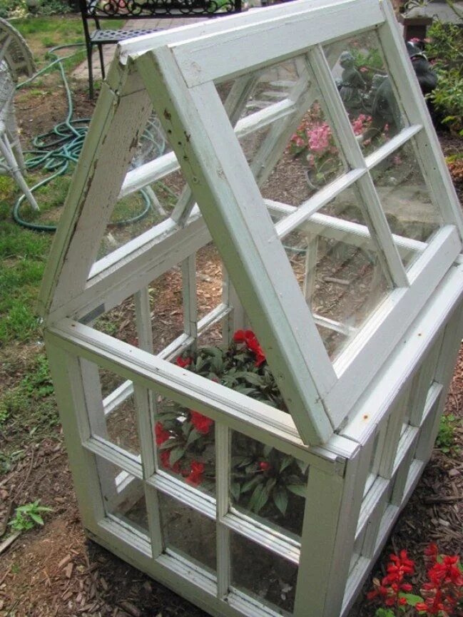 Рама на дачу своими руками 20 ideas muy originales para reciclar los marcos de las ventanas Diy greenhouse,