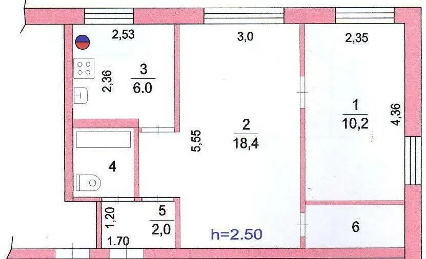 Раменское квартира планировки Раменское, 2-х комнатная квартира, ул. Красная д.17, 3000000 руб.