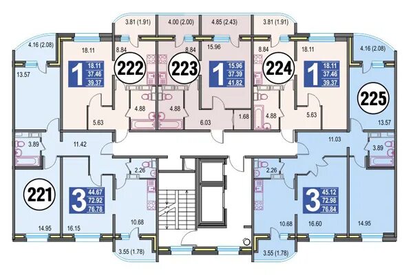 Раменское квартира планировки 2х-комнатная квартира, 68.6 м2 в ЖК Микрорайон 10 (г. Раменское) за за 4 306 482