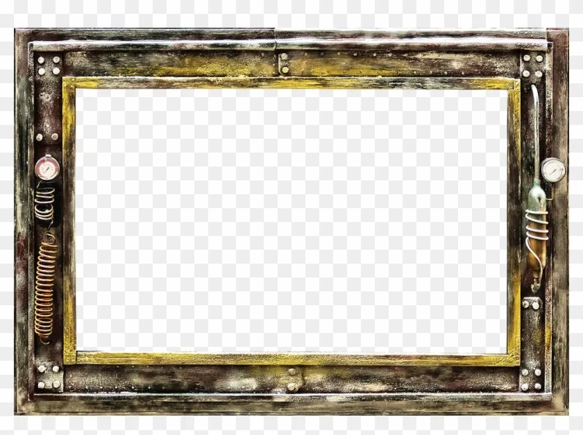 Рамка для 7 фото Picture Frame, Steampunk, Metal Frame, Vintage, Grunge - Steampunk Frame Png, Tr