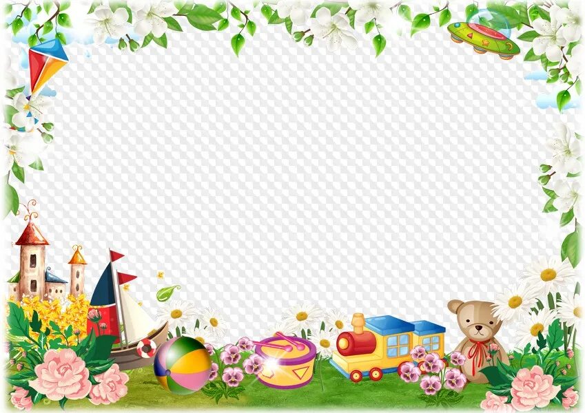 Рамка для фото детский сад Childrens photo frame for group photo in kindergarten, template PSD,PNG