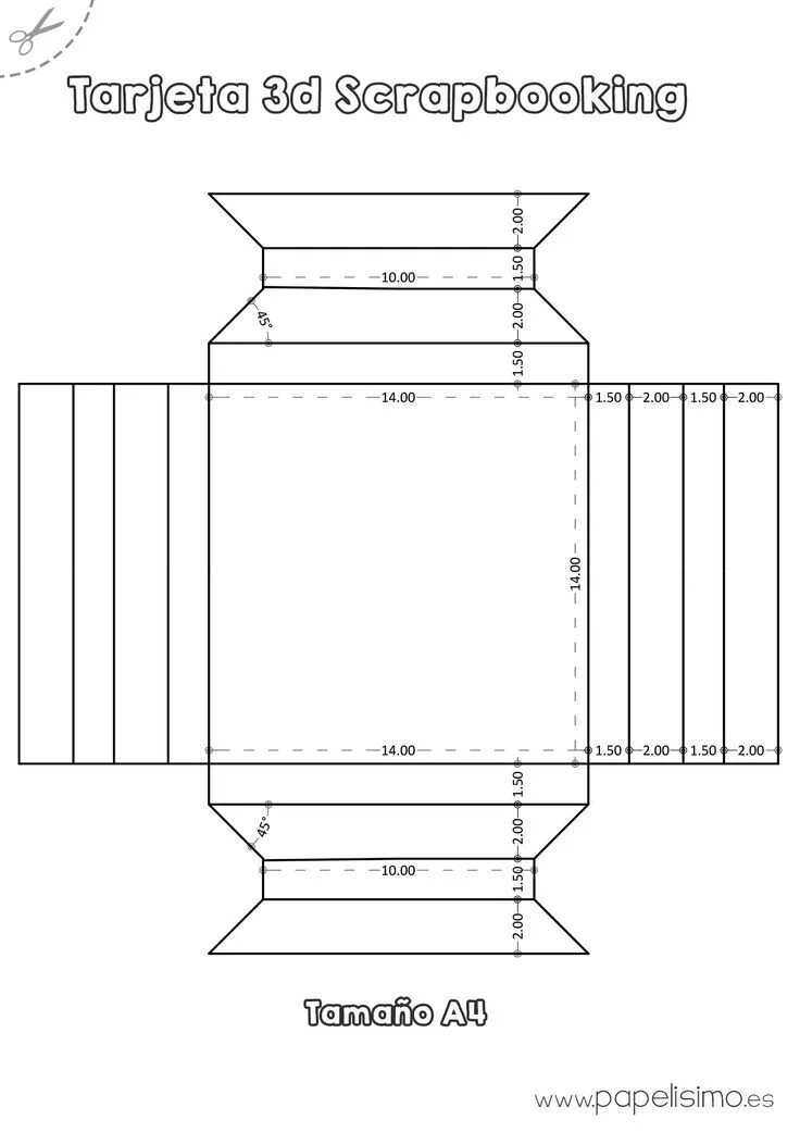 Рамка для фото из бумаги шаблон Tarjeta de cumpleaños 3D Scrapbooking - Papelisimo Papel de bricolaje, Tarjetas 