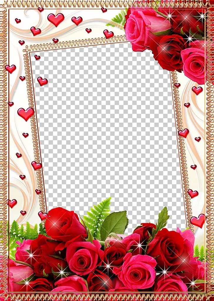 Рамка для фото с днем Frame Flower Rose PNG - border, border frame, borders, christmas decoration, chr