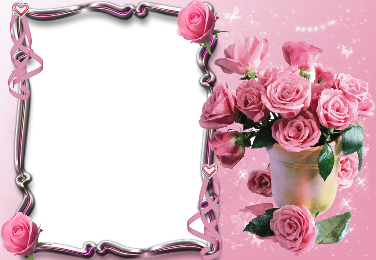 Рамка для фото с днем Фотоэффект с категории: Рамки для влюбленных. Birthday photo frame, Floral borde