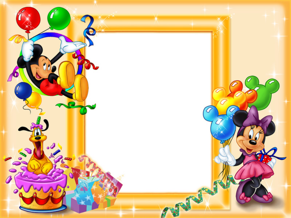 Рамка для фото с днем рождения детская cadres et bordures - Page 79 Happy birthday frame, Minnie mouse birthday decorat