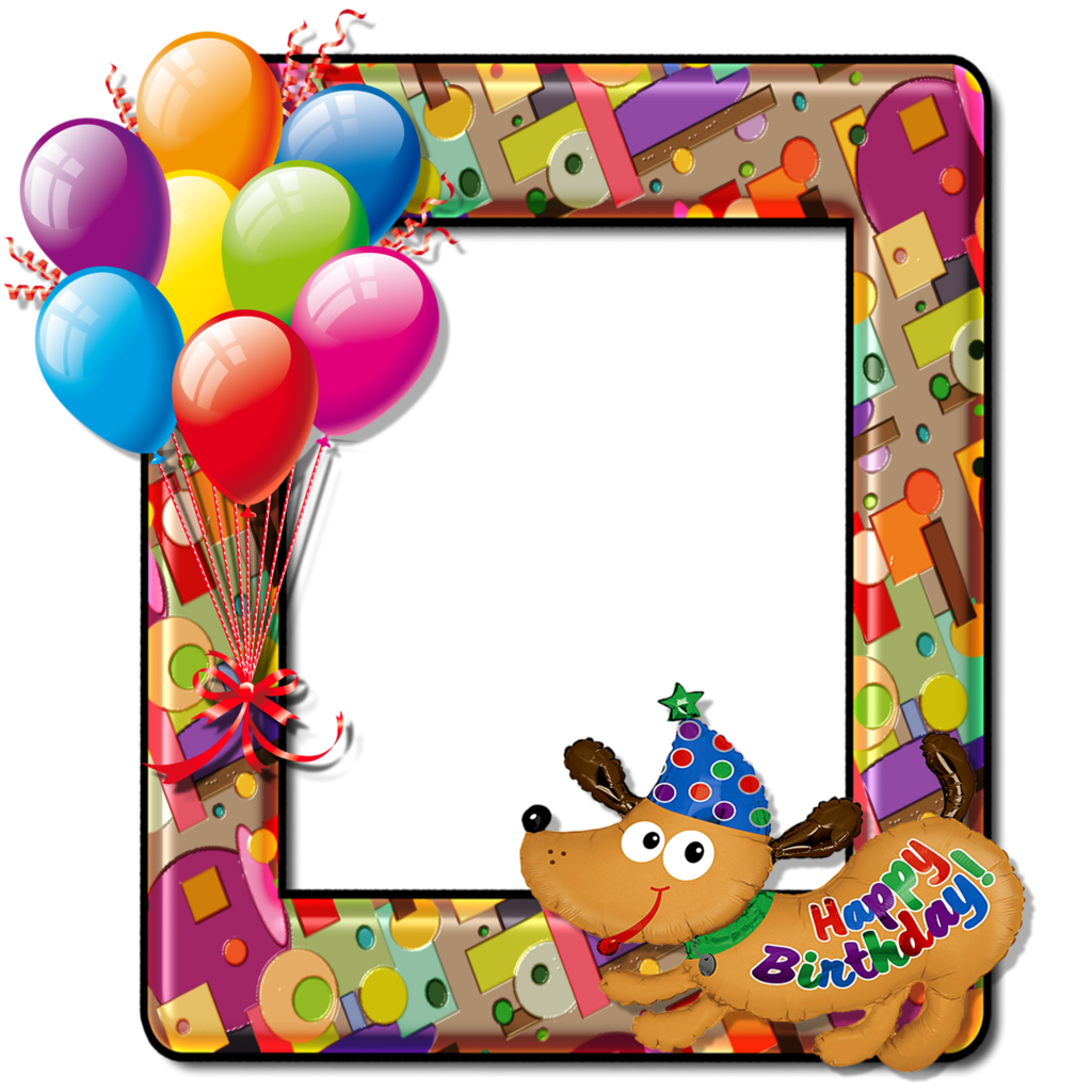 Рамка для фото с днем рождения мальчику Birthday Birthday, Party balloons, Flower frame