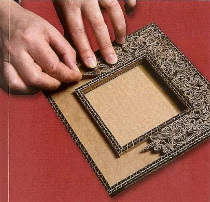 Рамка для фото своими руками из бумаги Pin em Ideas Diy para a casa, Porta retrato de papelão, Moldura de papel