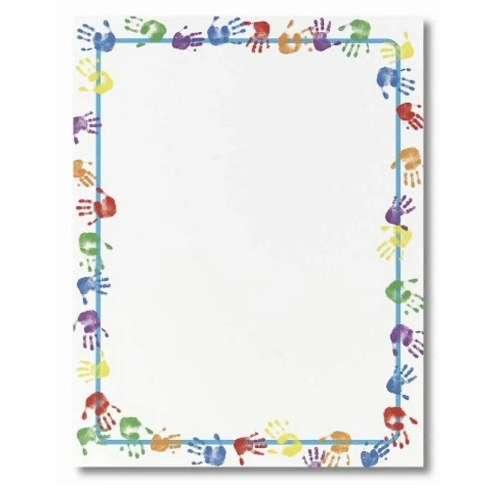 Рамка для оформления детская Baby Handprints Stationery Sheets Baby handprint, Stationery, Stationery store