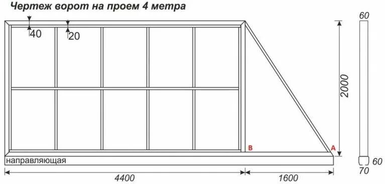 Рамка для откатных ворот чертеж Откатные ворота: Устройство, Чертежи, Схемы, Эскизы +Отзывы Ворота, Забор перед 