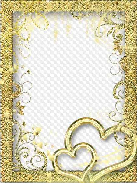 Рамка золотая свадьба вставить фото Gold photo Frame psd