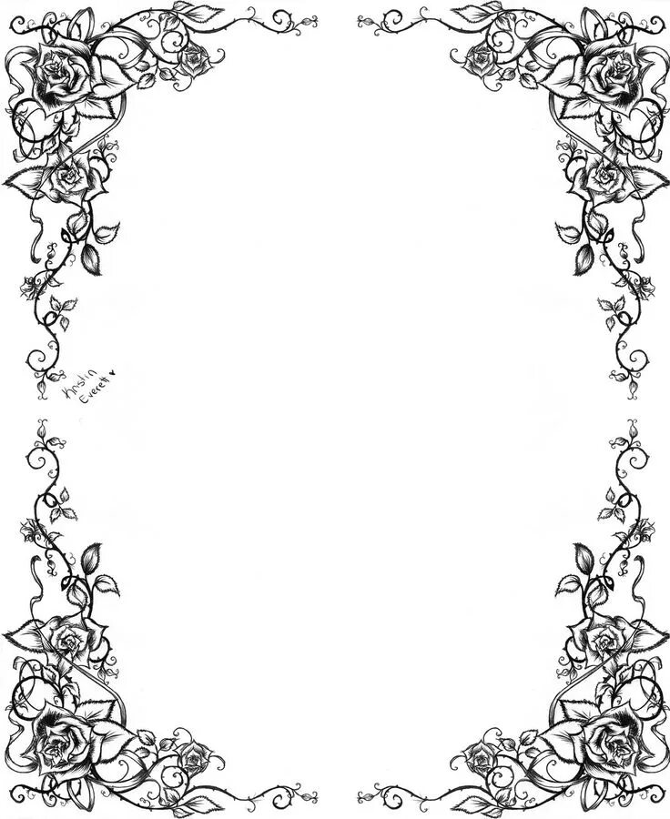 Рамки черно белые фото another rose border Clip art frames borders, Clip art borders, Borders and frame