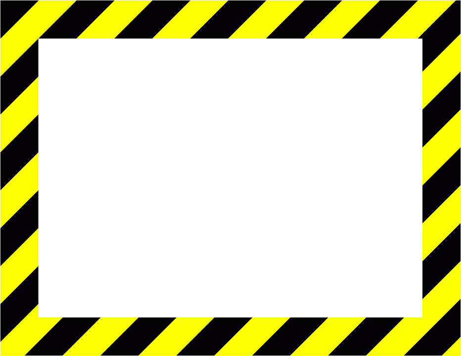 Рамки для фото со знаком ленты Sign Frame Danger Caution Men Working High - Black And Yellow Stripes Frame - (1