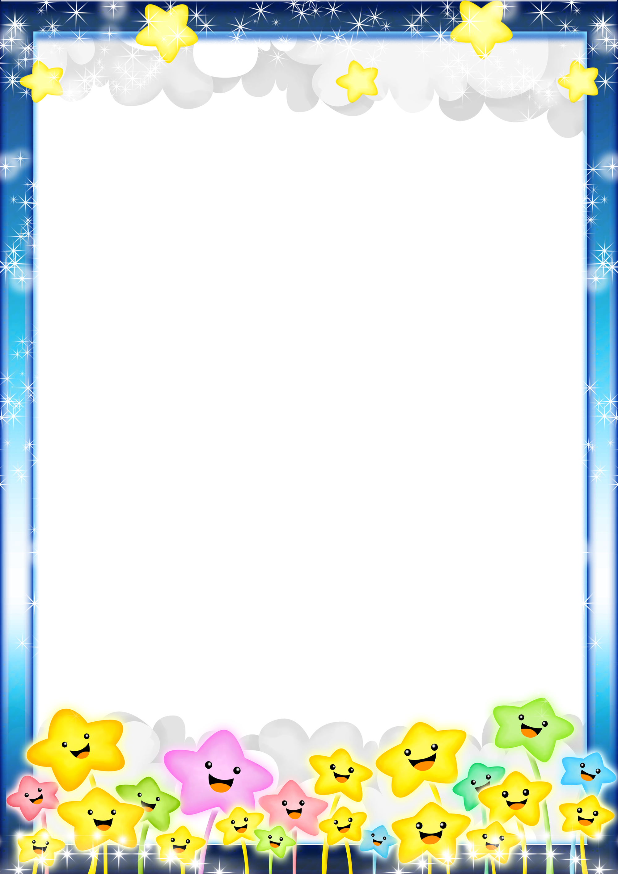 Рамки для оформления группы в детском саду Blue Kids Transparent PNG Photo Frame with Stars Photo frame, Kids frames, Clip 