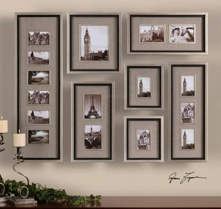 Рамки на стене в интерьере Картины по несколько штук в одной раме Frame wall collage, Gallery wall decor, F