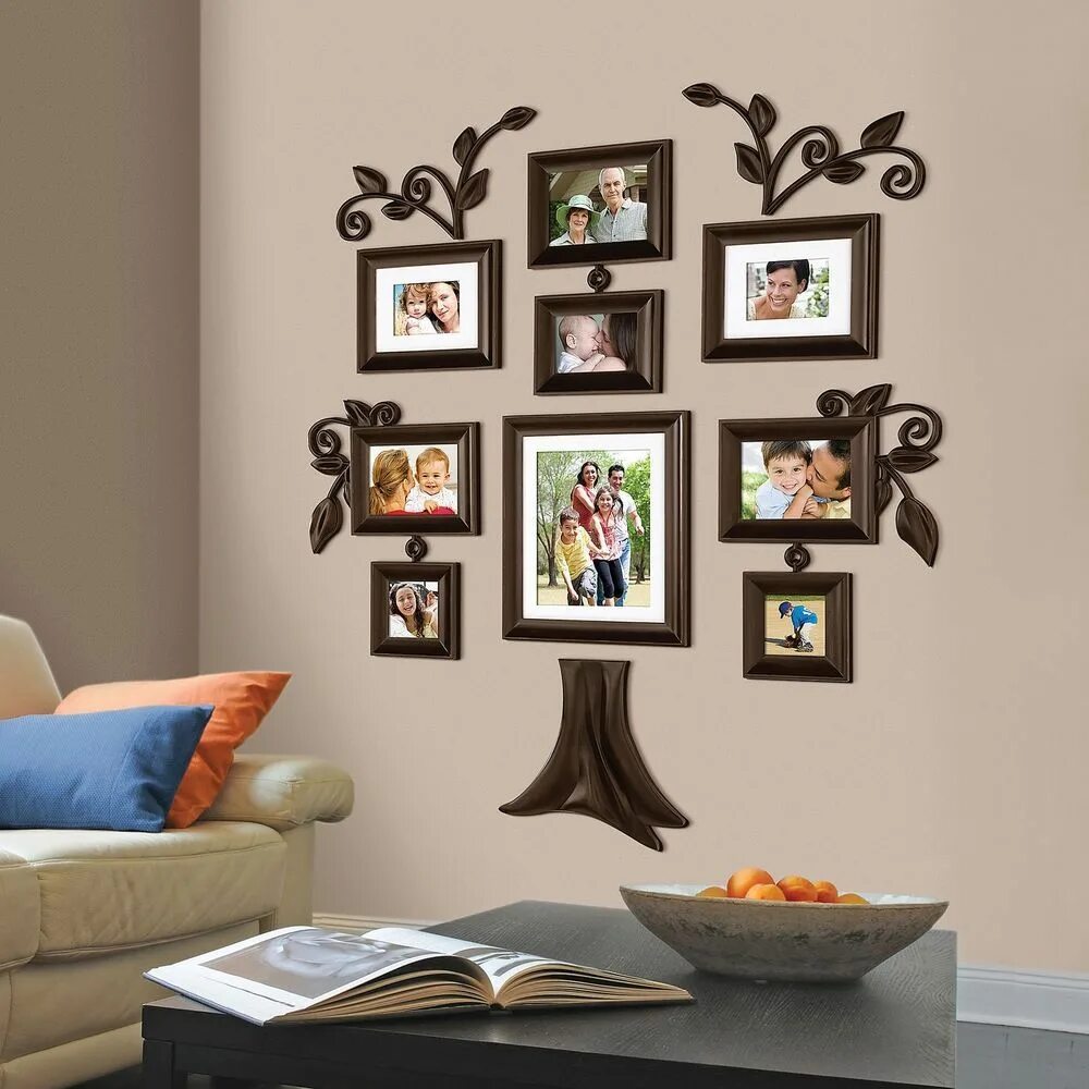 Рамки на стену своими руками фото Family Tree Picture Frame Collage Photo Set Wall Art Decorative Personalized New