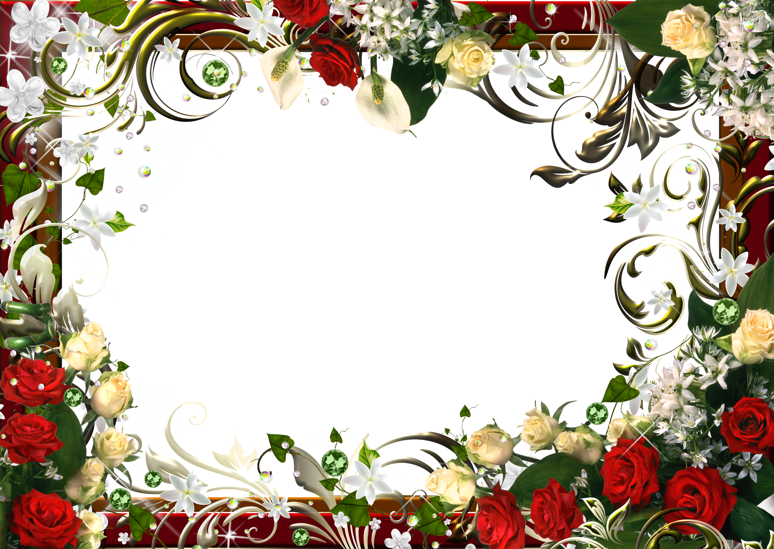 Рамки поздравления фото Transparent Flowers PNG Frame Flower frame png, Transparent flowers, Free photo 