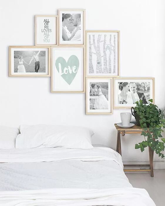 Рамки в интерьере спальни Love Poster selbst gestalten und daraus romantische Wanddeko zaubern! Décoration