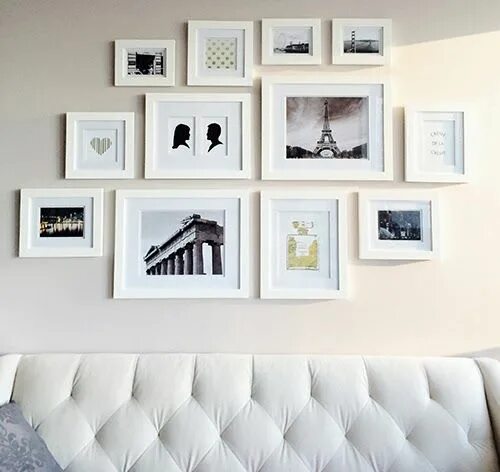 Рамы на стене в интерьере For a look that's simple and clean, this gallery is inspirational. Frame black s