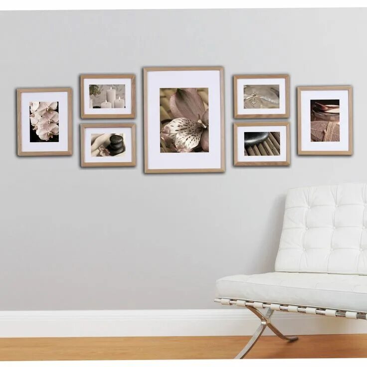 Рамы на стене в интерьере Gallery Perfect Multi-aperture Photo Frame Set, 7 Photo Picture gallery wall, Ph