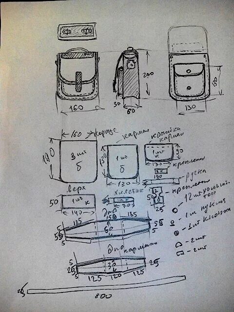 Ранец из кожи выкройка Выкройка мужской кожаной сумки через плечо Выкройки, Сумки, Мужские кожаные коше