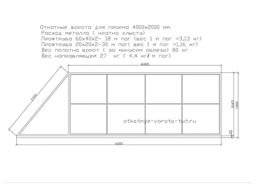 Расчет откатных ворот онлайн калькулятор с чертежами MEGA комплект для откатных ворот до 4,2 м. КОМПЛЕКТУЮЩИЕ РОЛТЭК+ АВТОМАТИКА ALUT