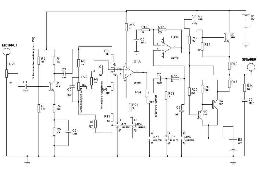 Расчет схемы усилителя Complete Circuit diagram of the public address audio amplifier Download Scientif