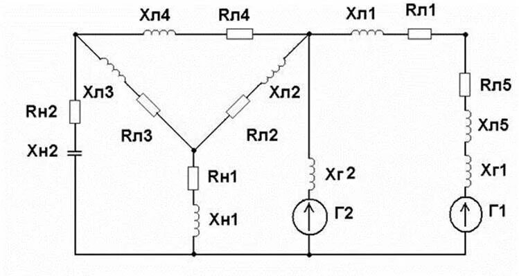 Расчетная электрическая схема Применение программного комплекса Matlab для расчета и моделирования электрическ