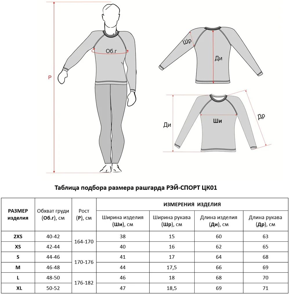 Рашгард мужской выкройка Подбор размера рашгарда (артикул ЦК01)