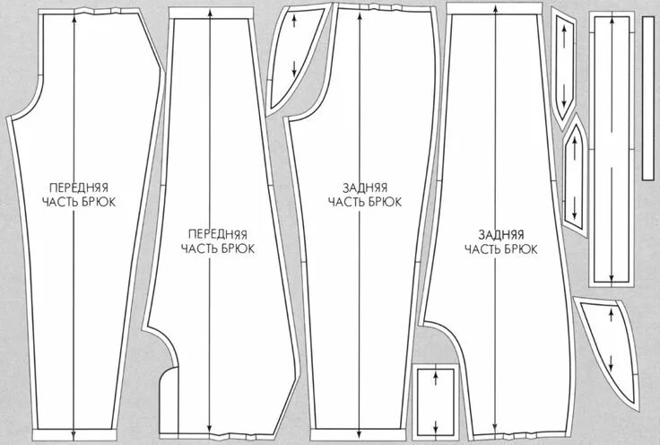 Раскладка выкройки брюк на ткани Последовательность пошива брюк в 2020 г Пошив брюк, Выкройки, Выкройки одежды