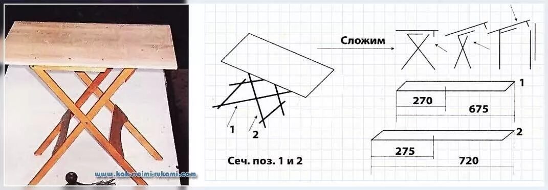 Раскладной стол своими руками чертежи Маленький складной стол своими руками - mebelotradnaya.ru