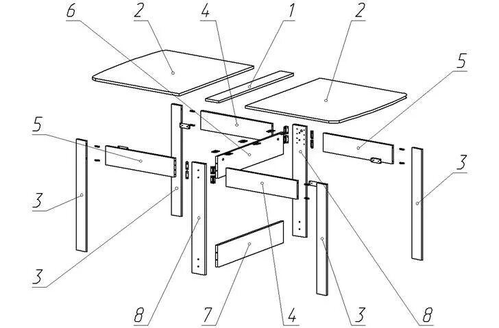 Раскладной стол своими руками чертежи и схемы Как собрать стол-трансформер: корпус, подъёмный механизм, столешницу, подстолье