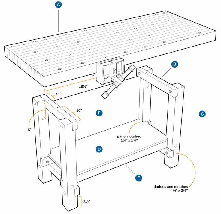 Раскладной верстак своими руками чертежи и схемы You Can Build This Gorgeous, Do-it-All Workbench Woodworking workbench, Woodwork