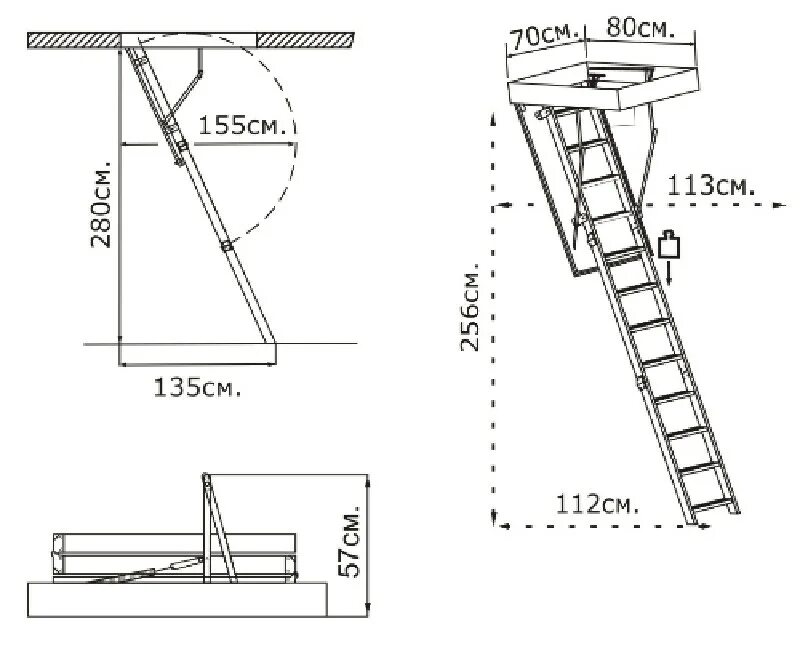 Раскладные лестницы своими руками чертежи Лестница на чердак своими руками