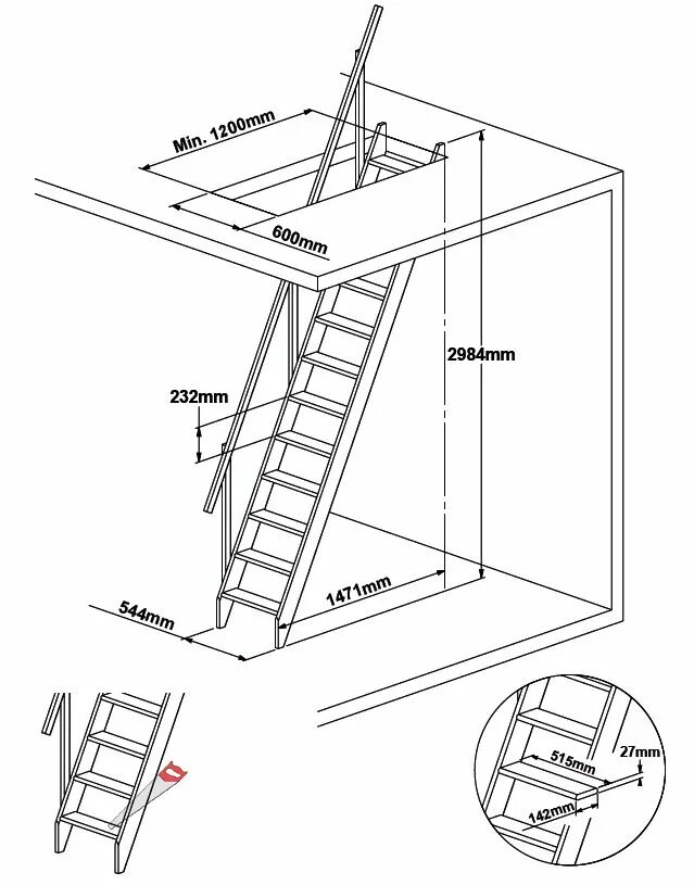 Раскладные лестницы своими руками чертежи Loft Centre Loft stairs, Space saver staircase, Space saving staircase