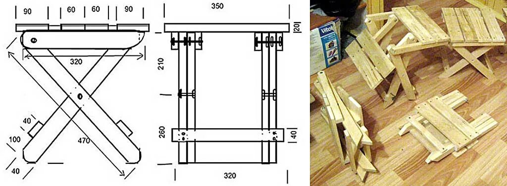 Раскладные столы своими руками чертежи фото Складной стул своими руками: подробное описание технологии постройки (110 фото)