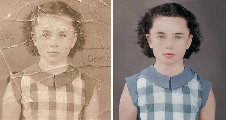 Раскрасить черно белое фото нейросеть Timelapse Video of a Damaged Black & White Portrait Restored and Colorized by Jo