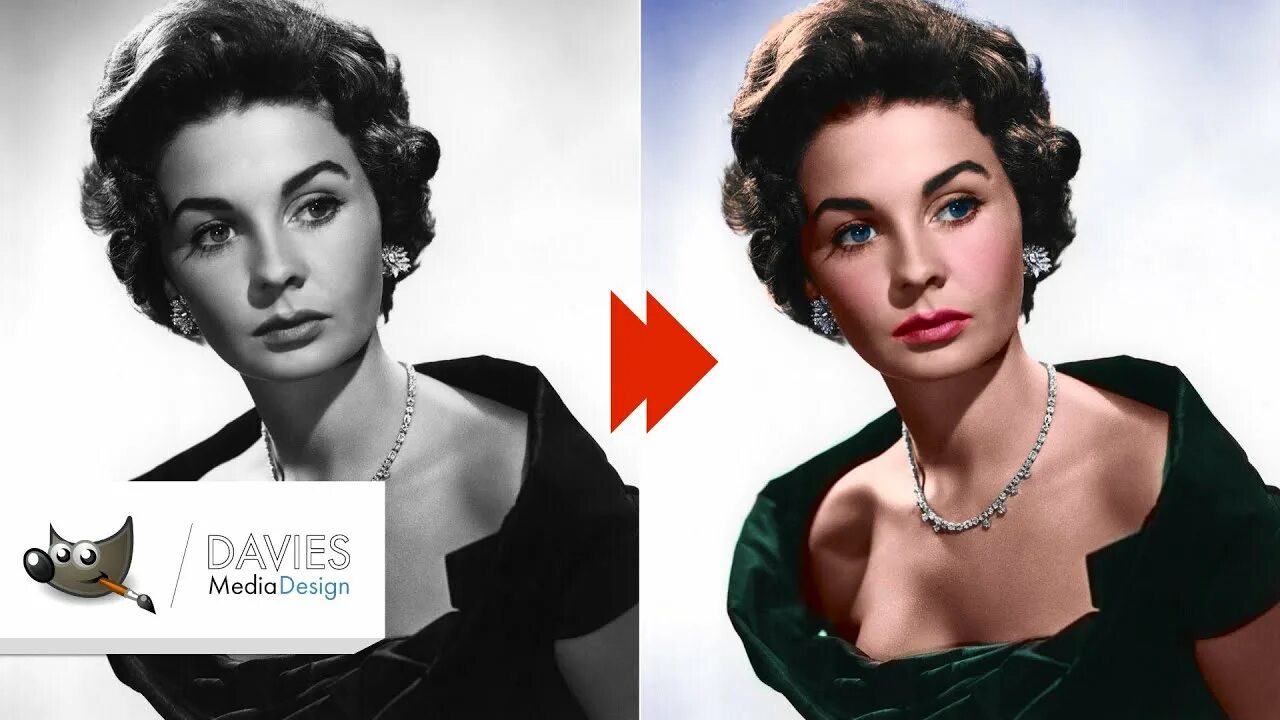 Раскрасить черно белое фото онлайн How to Colorize Black and White Photos with GIMP - YouTube