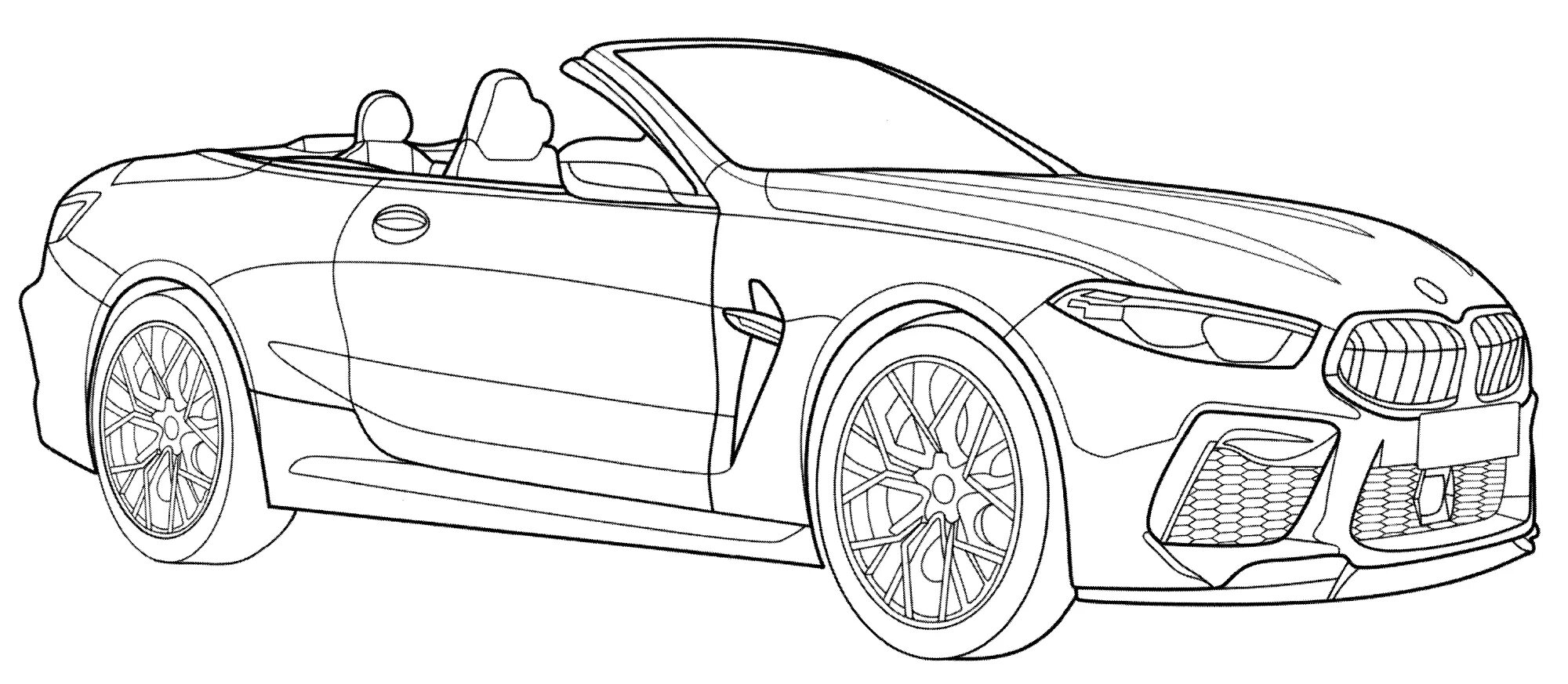 Раскраска бмв м5 ф90 тюнинг Раскраска BMW M8 Cabrio - распечатать бесплатно