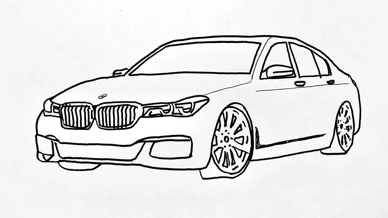 Раскраска бмв м5 ф90 тюнинг How To Draw Bmw Car Step By Step Araba Çizimi Bmw - YouTube