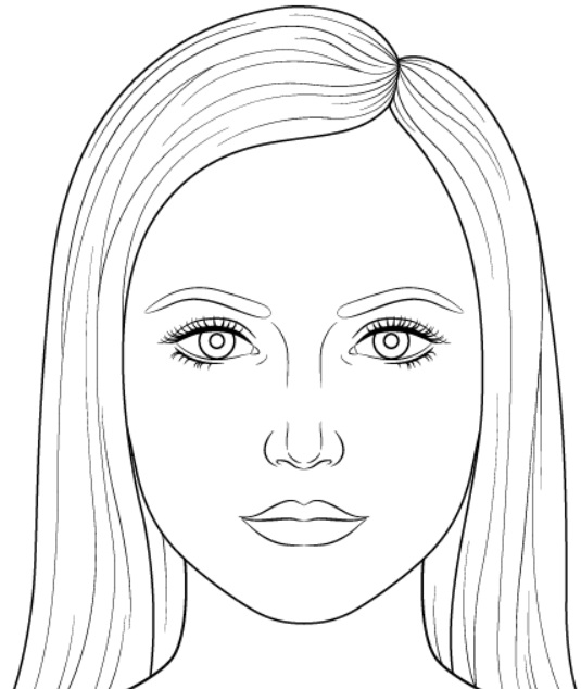 Раскраска макияж Como Desenhar um Rosto Feminino e Masculino Simple face drawing, Girl face drawi