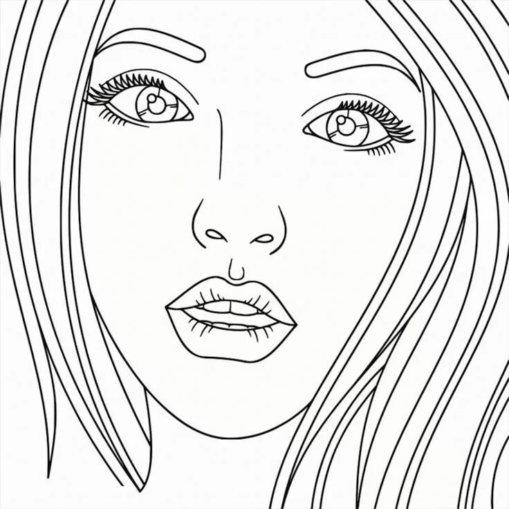 Раскраска макияж Recolor Coloriage, Coloriage adulte à imprimer, Dessin de visage