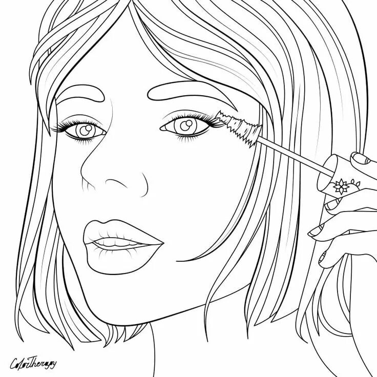 Раскраска макияж Makeup coloring pages 90 Coloring Pages for Girls Coloring pages for girls, Adul