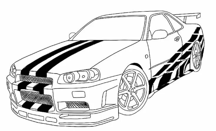 Раскраска машина тюнинг Racing cars coloring pages Free download and print Cars coloring pages, Cool car