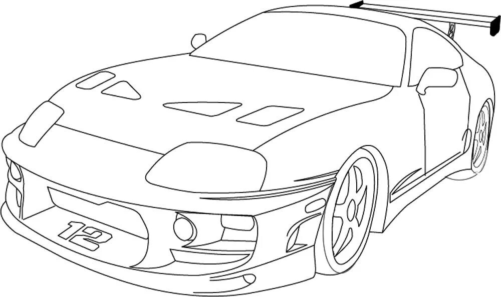 Раскраска машина тюнинг Fast and Furious Supra Toyota supra, Cars coloring pages, Toyota supra mk4