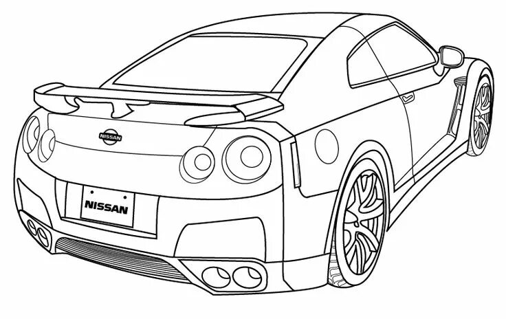 Раскраска машина тюнинг picture drawing of a nissan gtr - - Image Search Results Nissan gtr, Nissan, Gtr