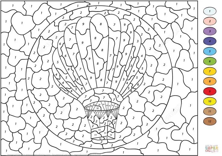 Раскраска по фото линии Hot Air Balloon Color by Number Free Printable Coloring Pages Color by number pr