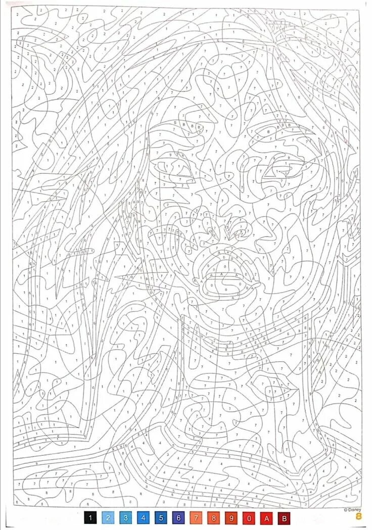 Раскраска по номерам фото дисней Pin on Coloriage Detailed coloring pages, Abstract coloring pages, Disney colori