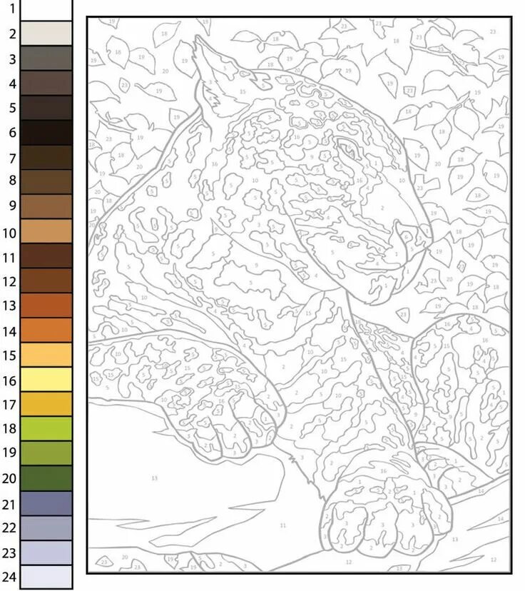 Раскраска по номерам по фото Paint by Numbers Archives - Paintology Abstract coloring pages, Leopard painting