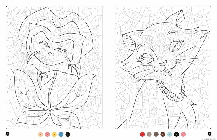 Раскраска по номерам по фото бесплатно Coloriage magique disney chat et plante Coloriage mystere disney, Coloriage magi