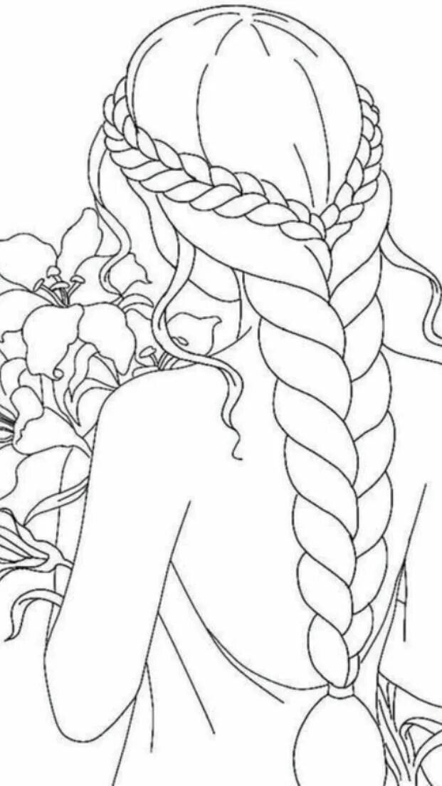 Раскраска прически для девочек Pin by lisha kis on Pins creados por ti Line art drawings, Coloring pages, Color